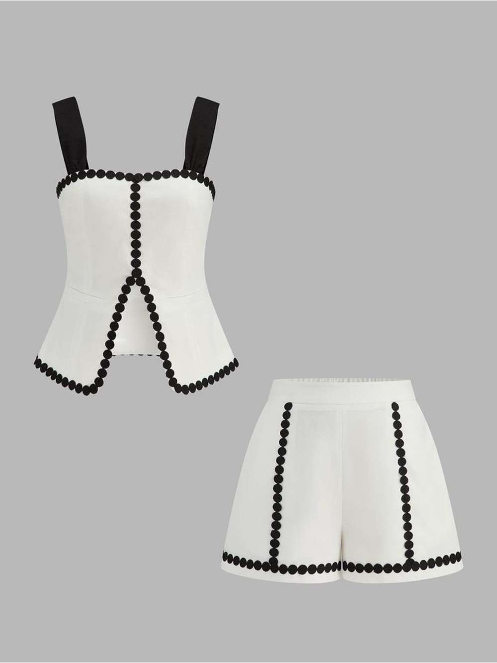 Commense Contrast Trim Corset Shorts Set size xs NWT